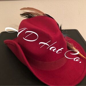 Custom-Made Felt Fedora - “Crimson Red Robin”